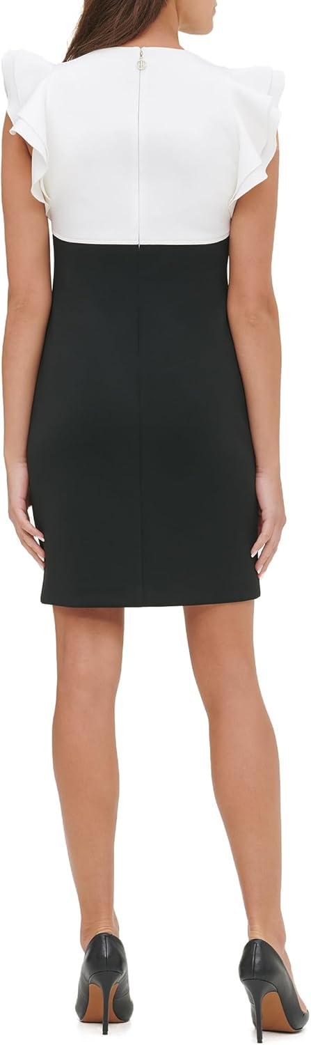 imageTommy Hilfiger Scuba Flutter Sleeve Sheath DressBlkIvy