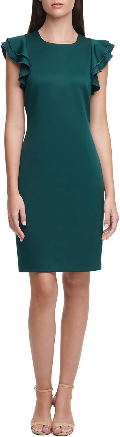 imageTommy Hilfiger Scuba Flutter Sleeve Sheath DressCypress