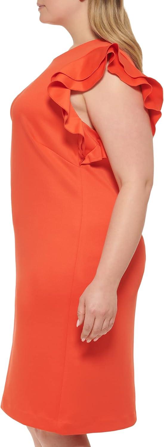 imageTommy Hilfiger Scuba Flutter Sleeve Sheath DressGrenadine