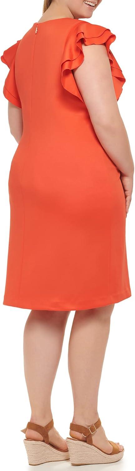 imageTommy Hilfiger Scuba Flutter Sleeve Sheath DressGrenadine