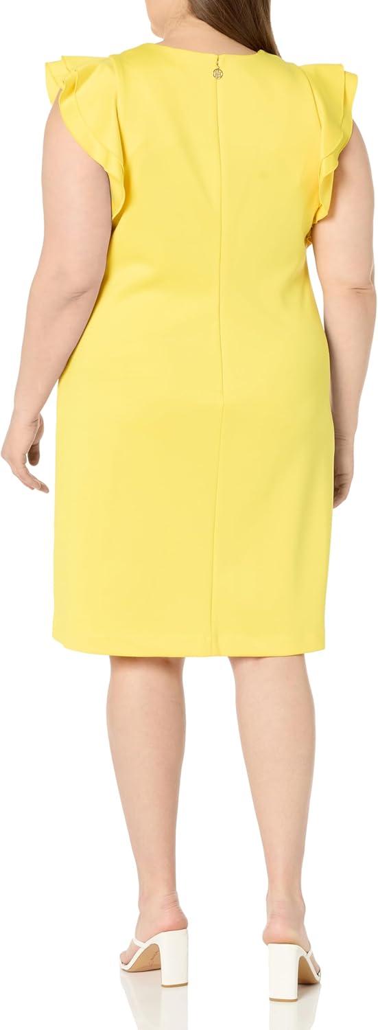 imageTommy Hilfiger Scuba Flutter Sleeve Sheath DressMango
