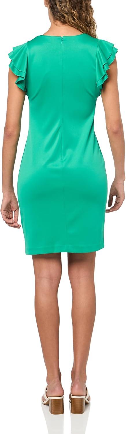 imageTommy Hilfiger Scuba Flutter Sleeve Sheath DressParakeet