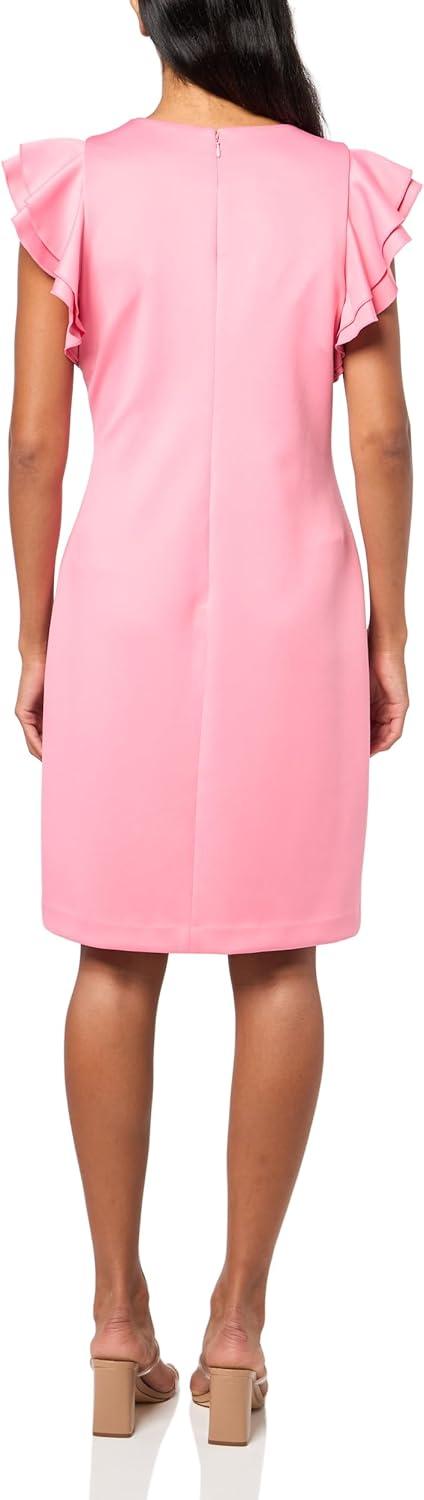 imageTommy Hilfiger Scuba Flutter Sleeve Sheath DressPeony