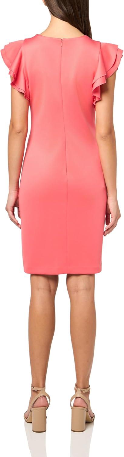 imageTommy Hilfiger Scuba Flutter Sleeve Sheath DressSherbet