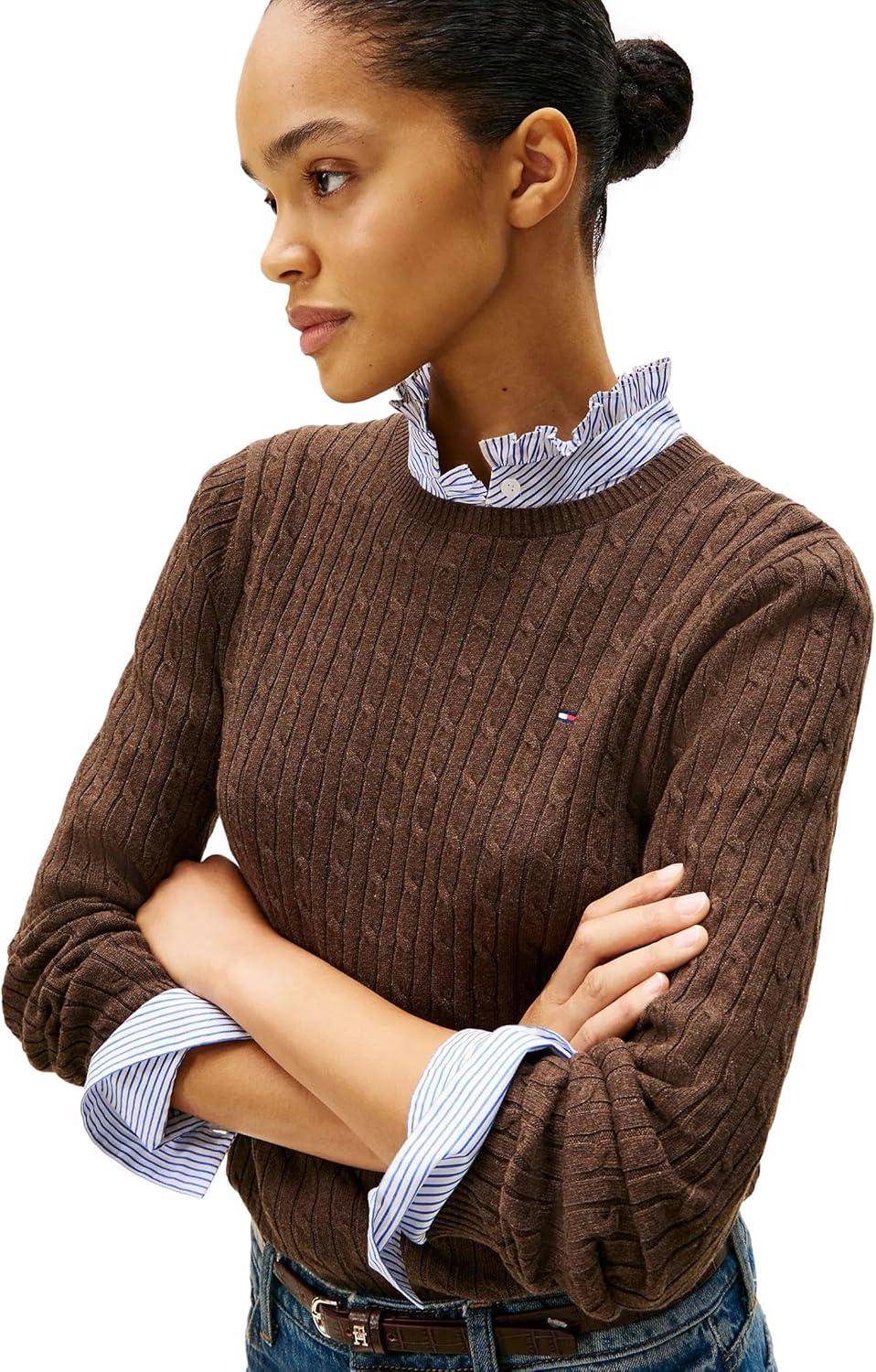imageTommy Hilfiger Womens Classic Fit SweaterBrown Heather