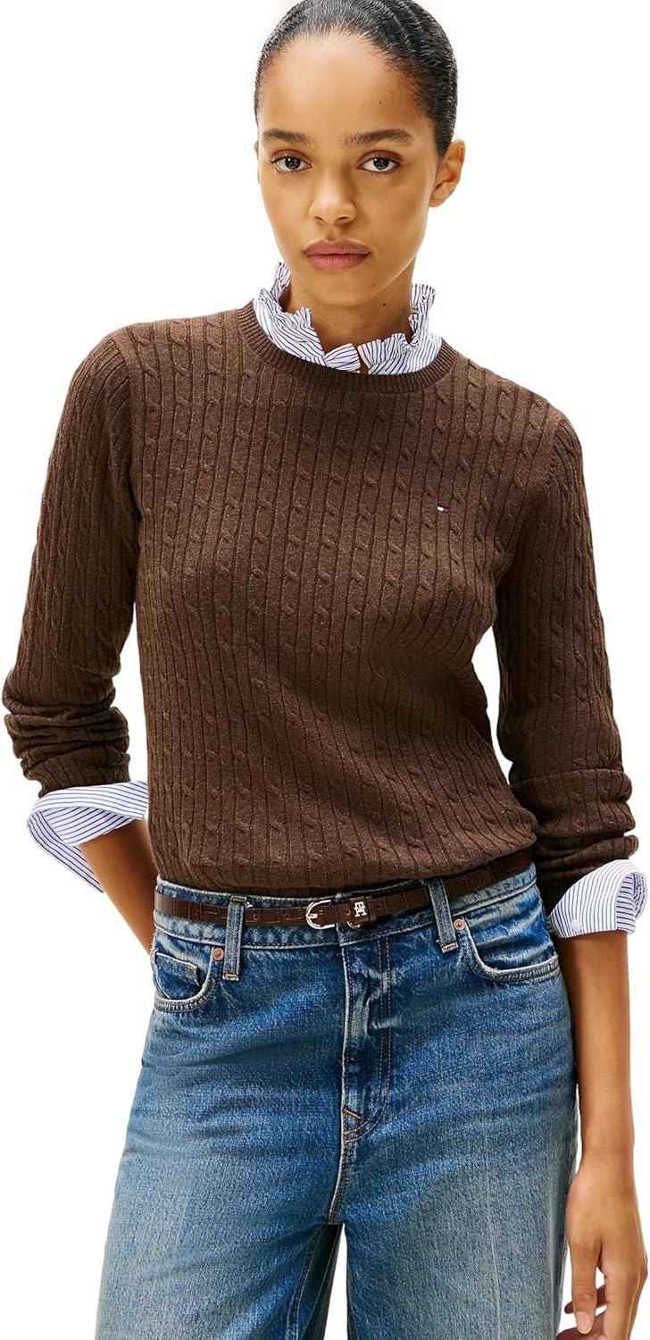 imageTommy Hilfiger Womens Classic Fit SweaterBrown Heather