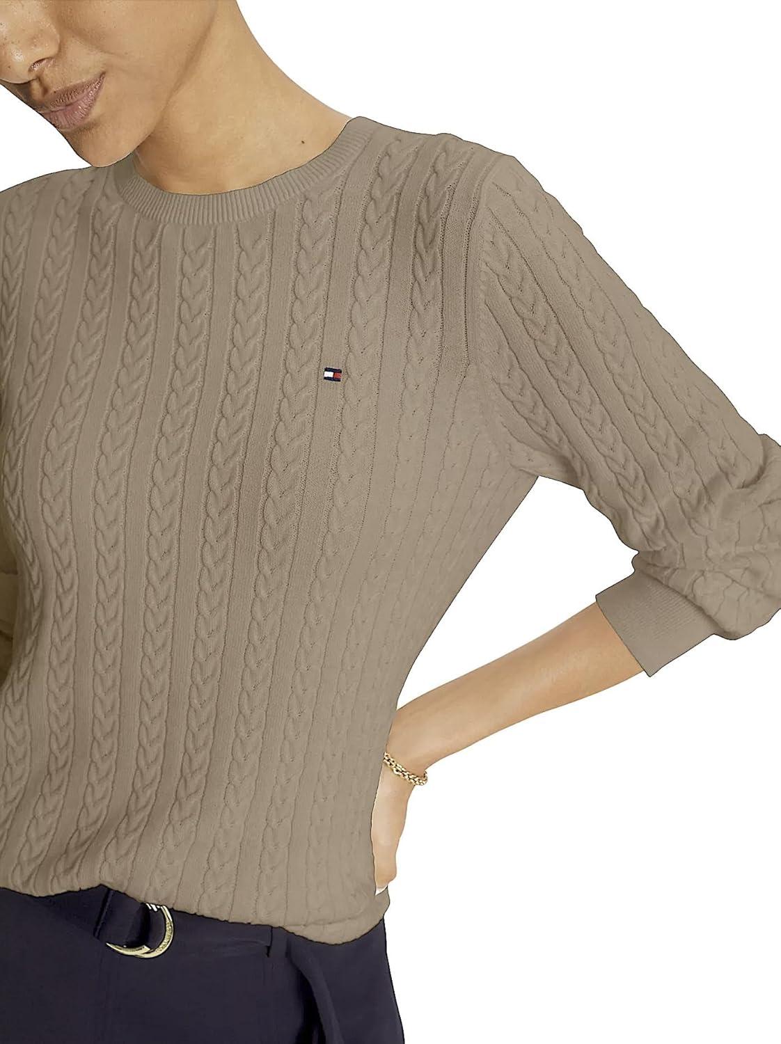 imageTommy Hilfiger Womens Classic Fit SweaterKhaki Sand Heather