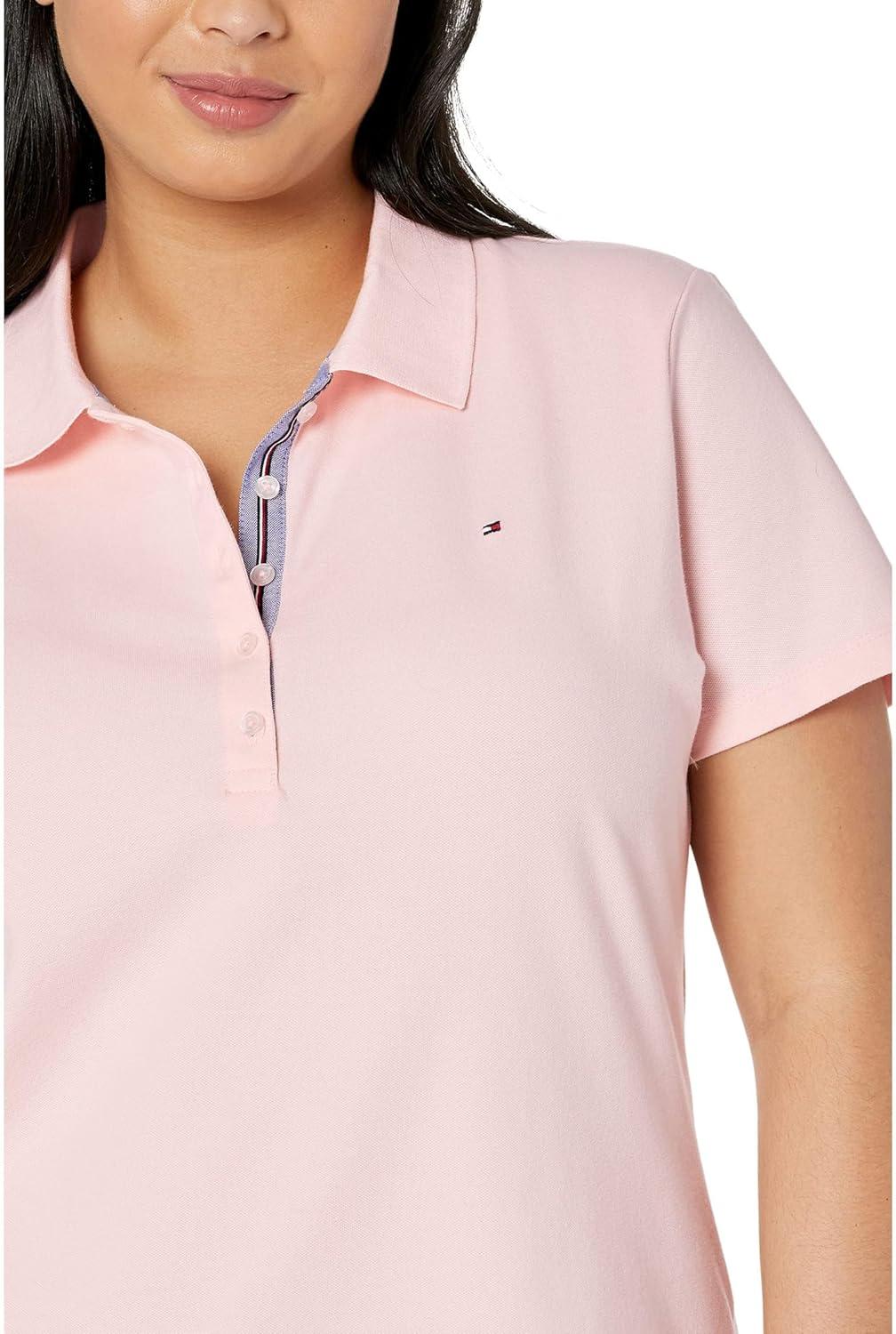 imageTommy Hilfiger Womens Classic Short Sleeve Core Pique Polo Standard and Plus SizeBallerina Pink