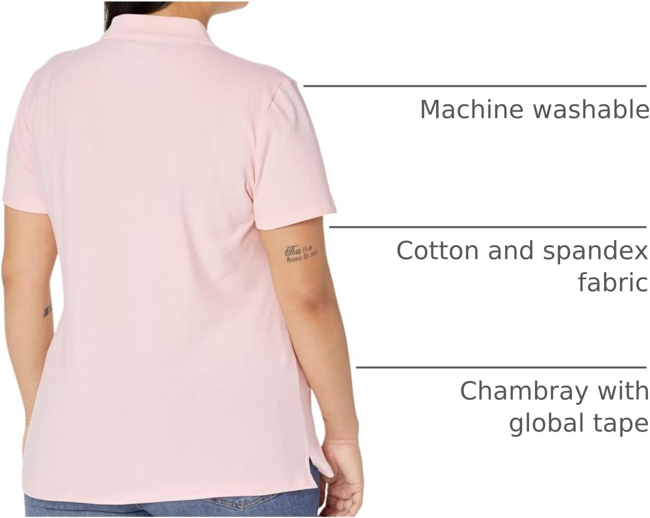 imageTommy Hilfiger Womens Classic Short Sleeve Core Pique Polo Standard and Plus SizeBallerina Pink