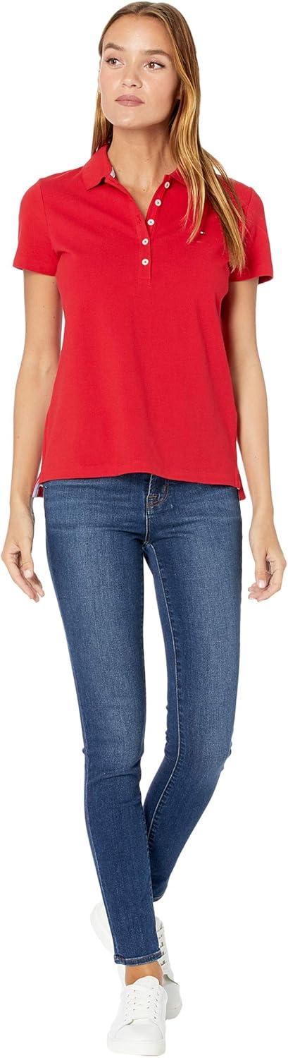 imageTommy Hilfiger Womens Classic Short Sleeve Core Pique Polo Standard and Plus SizeScarlet