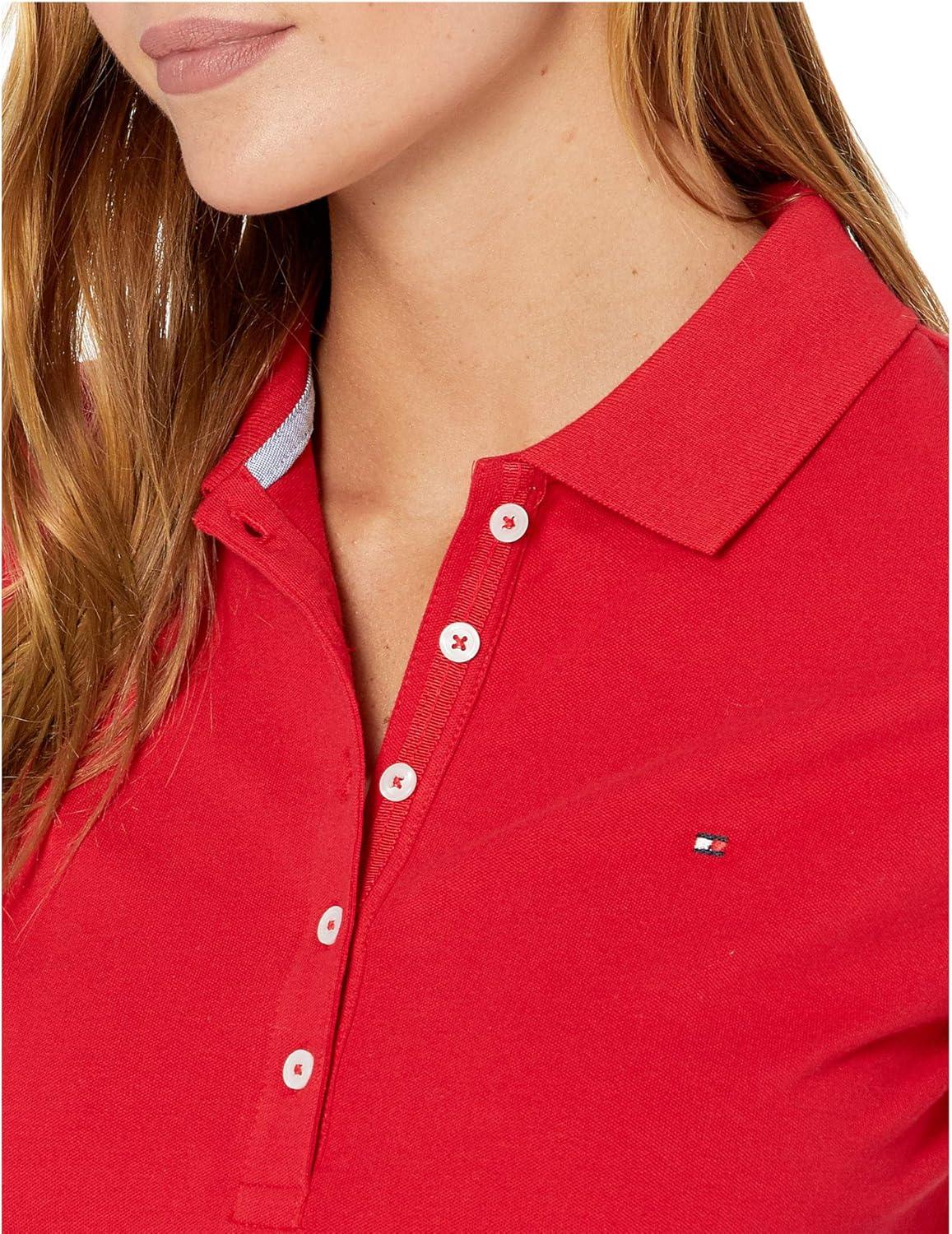 imageTommy Hilfiger Womens Classic Short Sleeve Core Pique Polo Standard and Plus SizeScarlet