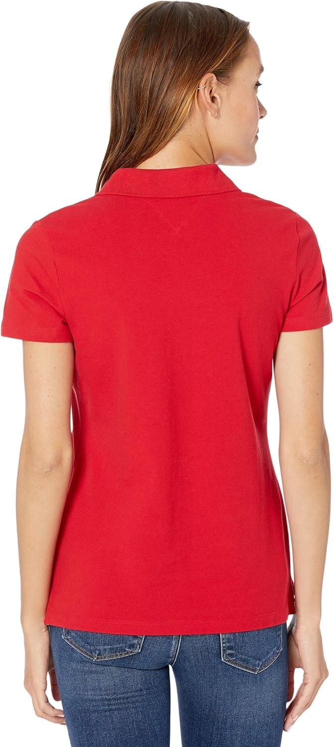imageTommy Hilfiger Womens Classic Short Sleeve Core Pique Polo Standard and Plus SizeScarlet