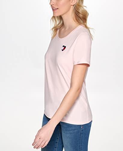 imageTommy Hilfiger Womens Crew Neck Logo TeeBallerina Pink Heart