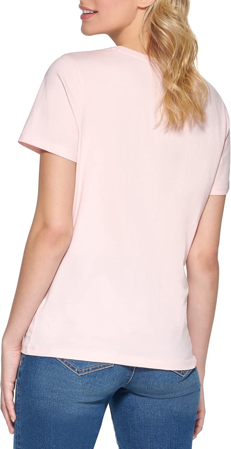 imageTommy Hilfiger Womens Crew Neck Logo TeeBallerina Pink Heart