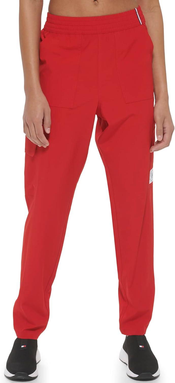 imageTommy Hilfiger Womens Elastic Waistband Breathable Cargo PantRich Red