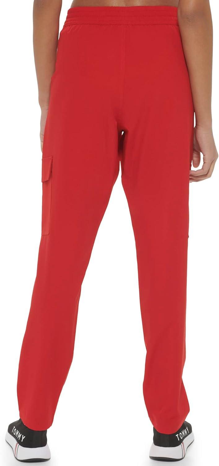 imageTommy Hilfiger Womens Elastic Waistband Breathable Cargo PantRich Red