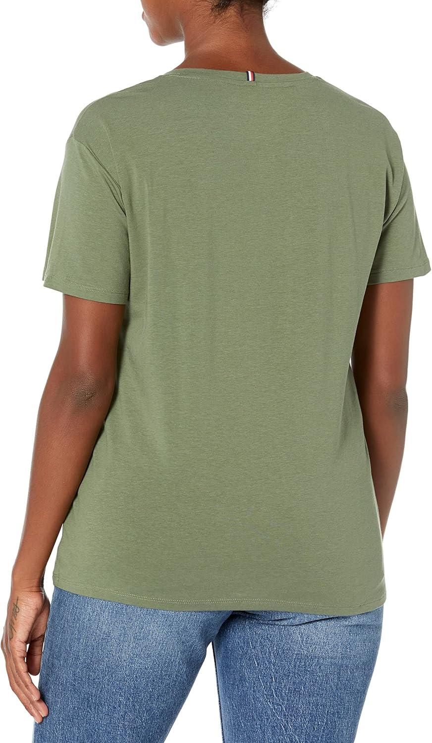 imageTommy Hilfiger Womens Front Pocket Boyfriend Fit Soft TshirtBasil