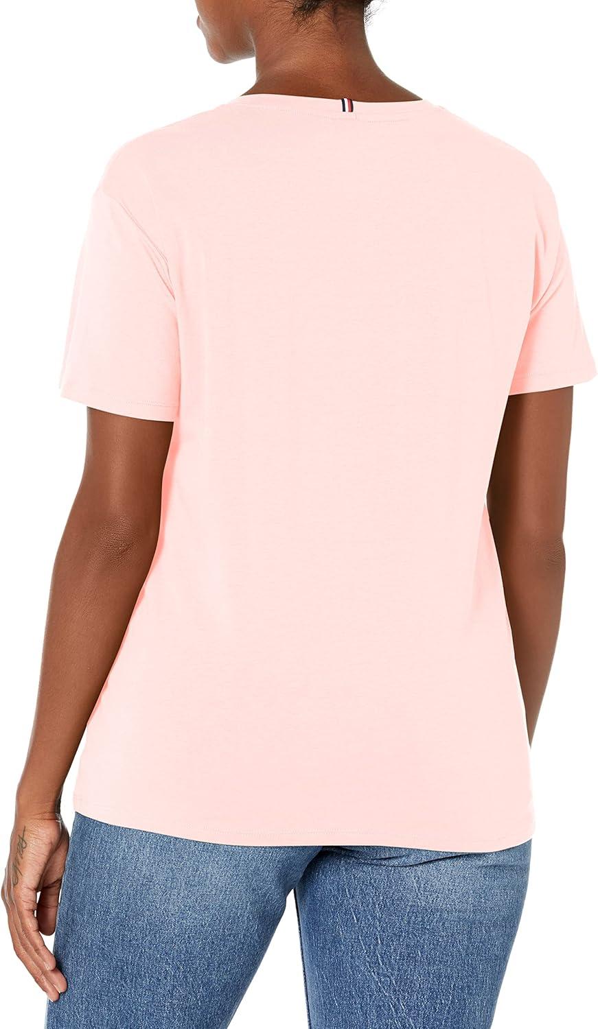 imageTommy Hilfiger Womens Front Pocket Boyfriend Fit Soft TshirtRose Clay