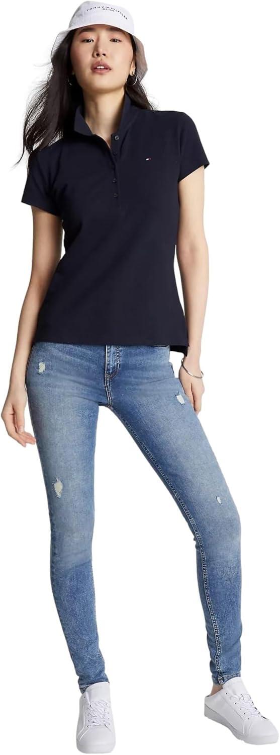 imageTommy Hilfiger Womens Lightweight Logo Hoodie SweatshirtDesert Sky Navy