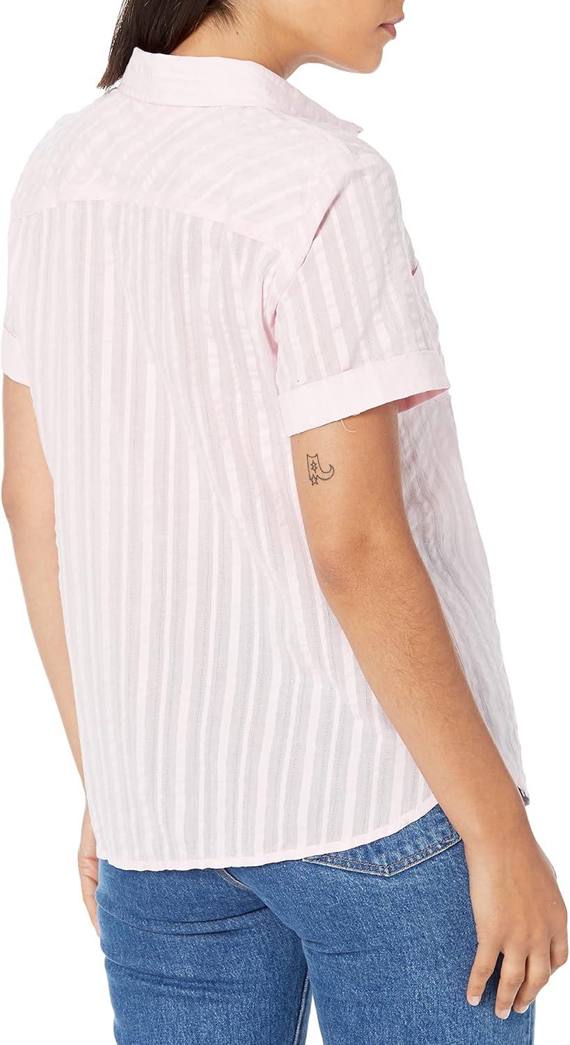 imageTommy Hilfiger Womens Linen Pocket Logo Camp ShirtCrinkle Fairytale