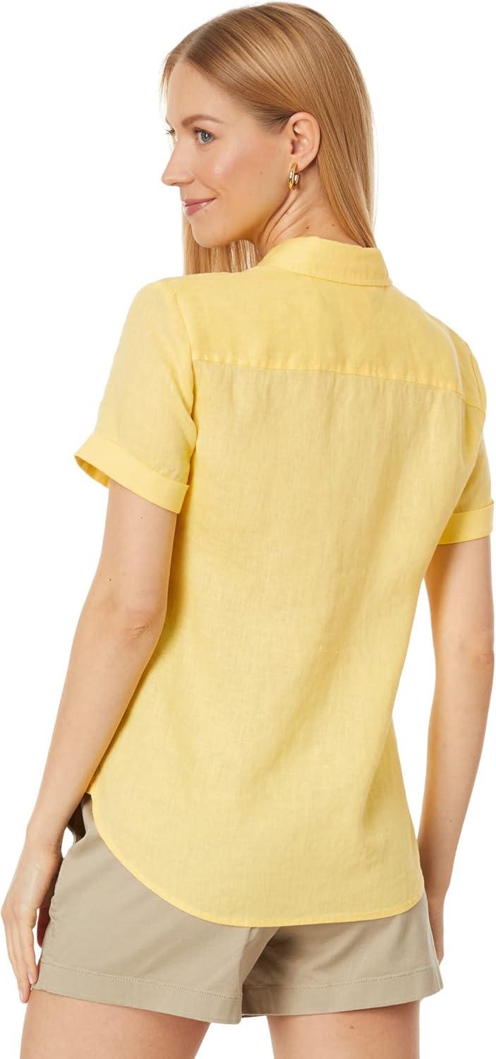 imageTommy Hilfiger Womens Linen Pocket Logo Camp ShirtSnapdragon