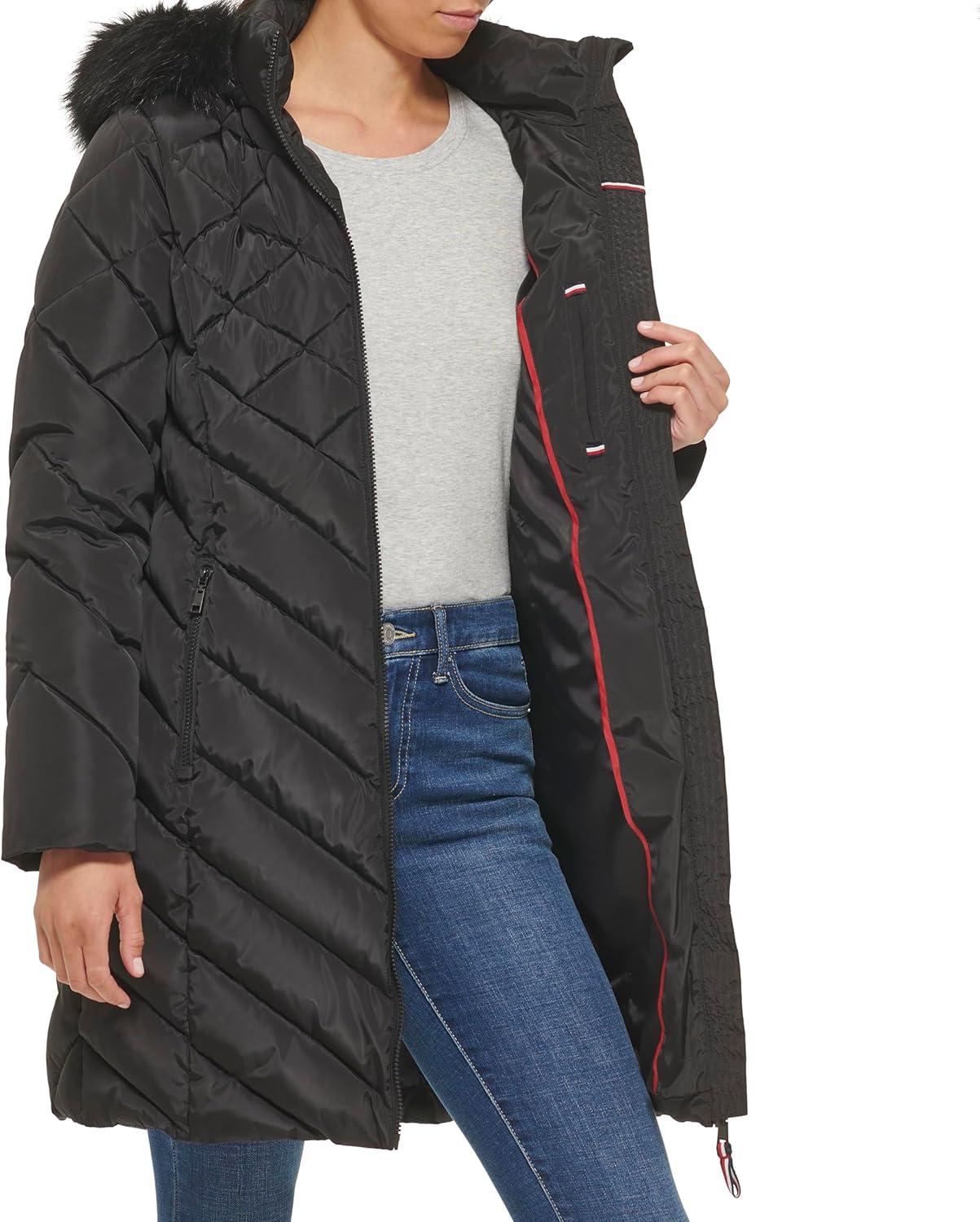 imageTommy Hilfiger Womens Long Down Puffer JacketBlack