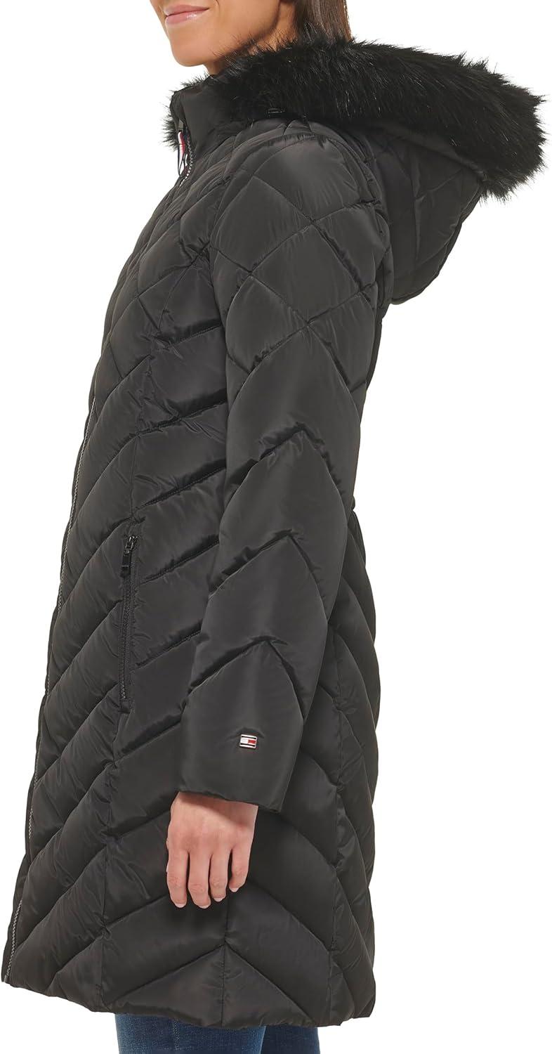 imageTommy Hilfiger Womens Long Down Puffer JacketBlack