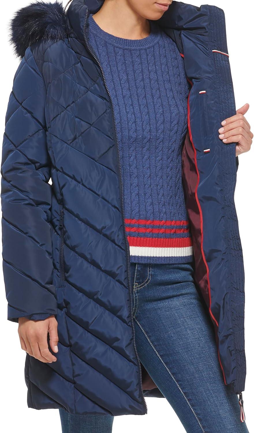 imageTommy Hilfiger Womens Long Down Puffer JacketNavy