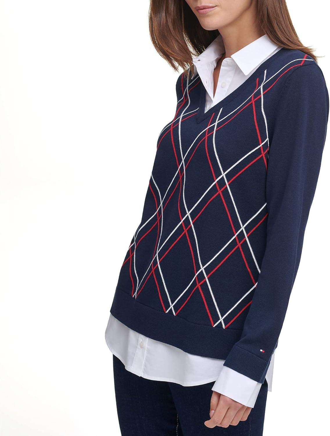 imageTommy Hilfiger Womens Long Sleeve Casual ShirtSky Captain Multi