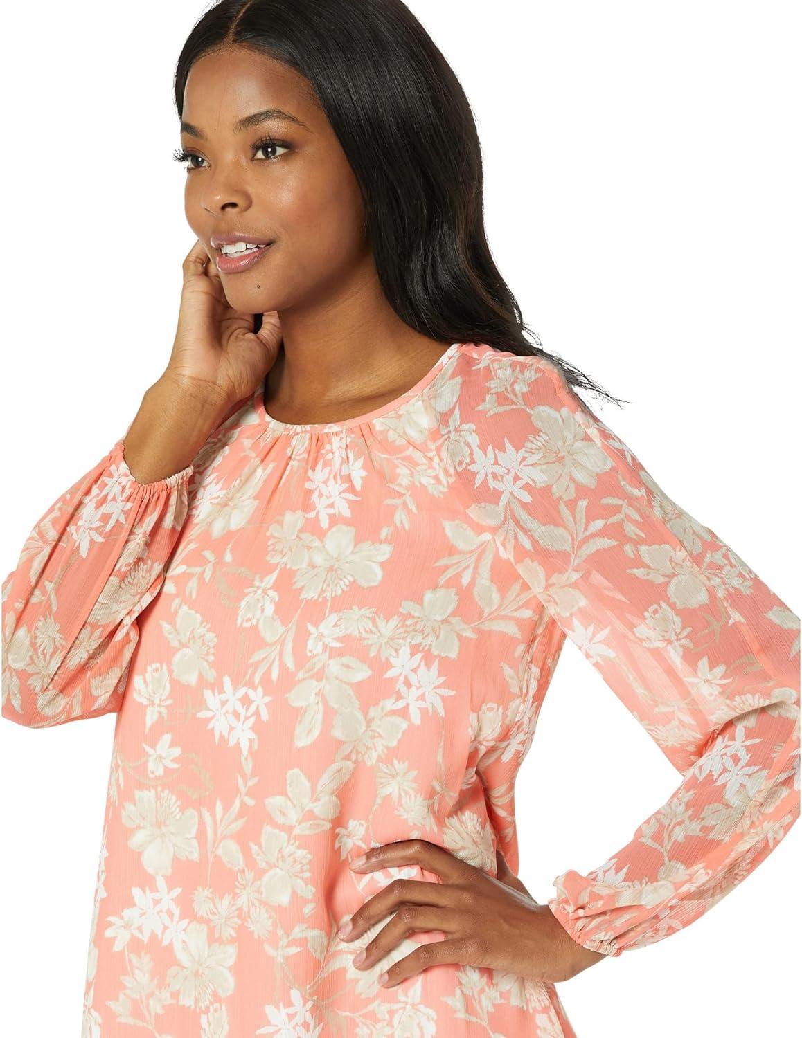 imageTommy Hilfiger Womens Long Sleeve Trapeze DressBloomNeutral
