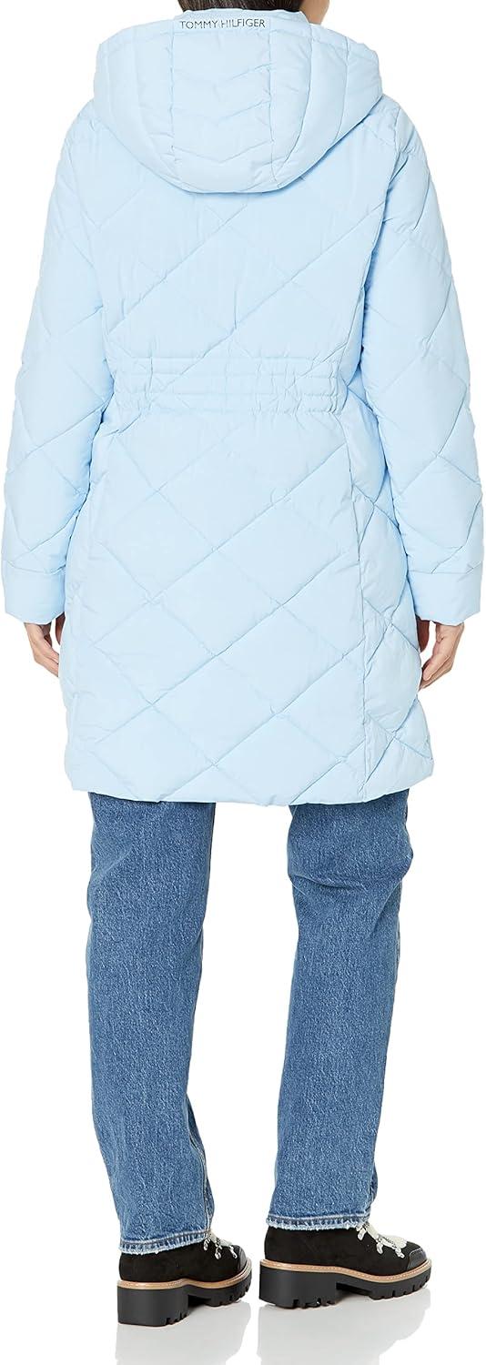 imageTommy Hilfiger Womens MidLength Classic Quilted JacketCerulean