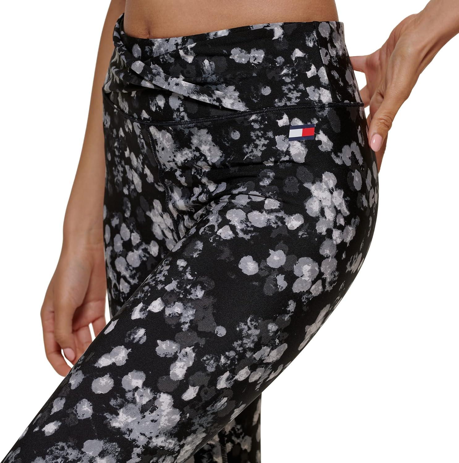 imageTommy Hilfiger Womens Printed High Rise Performance LeggingBlack
