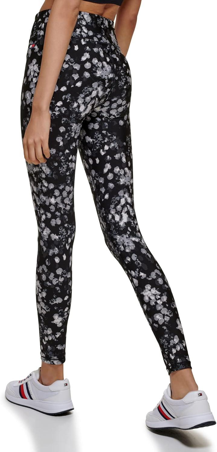 imageTommy Hilfiger Womens Printed High Rise Performance LeggingBlack