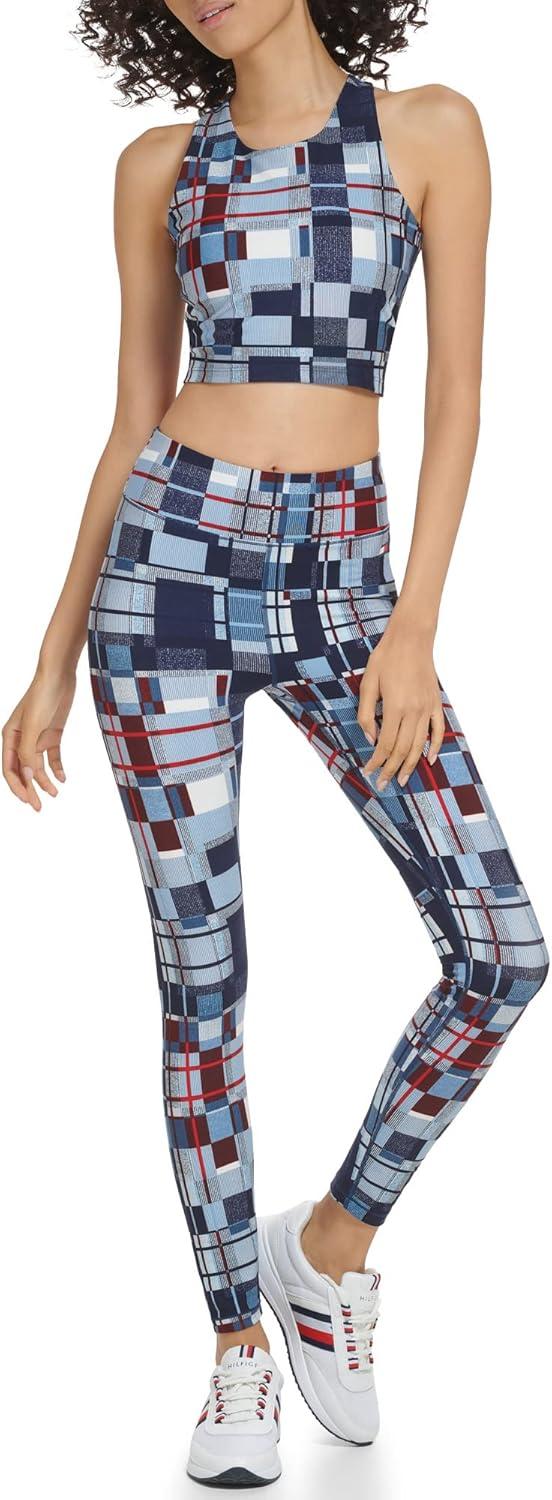 imageTommy Hilfiger Womens Printed High Rise Performance LeggingNavy