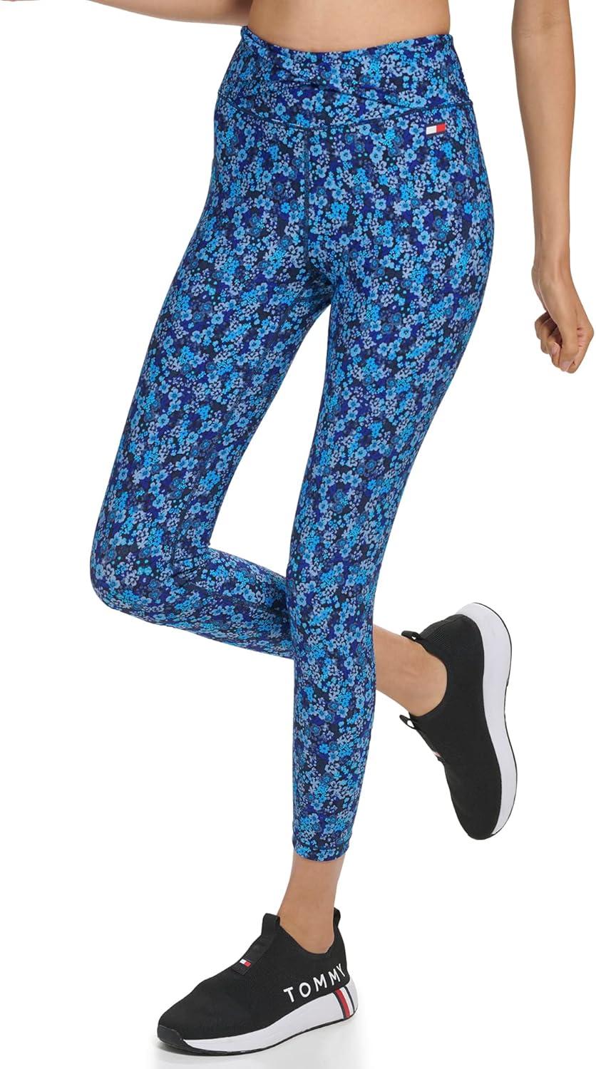imageTommy Hilfiger Womens Printed High Rise Performance LeggingNavy Combo