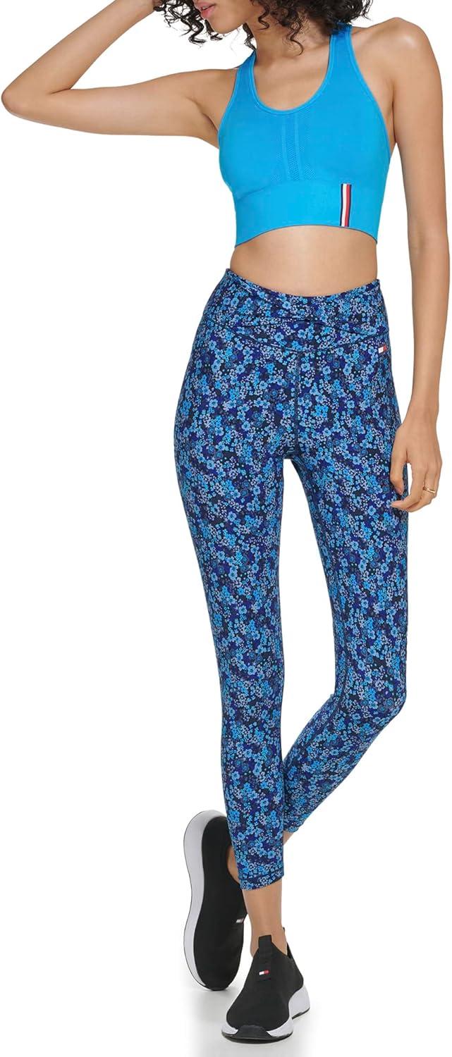 imageTommy Hilfiger Womens Printed High Rise Performance LeggingNavy Combo