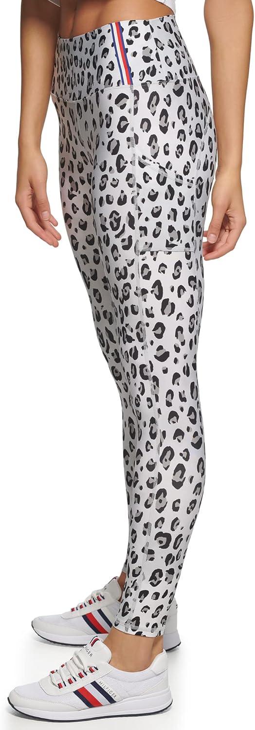 imageTommy Hilfiger Womens Printed High Rise Performance LeggingPearl Grey Combo