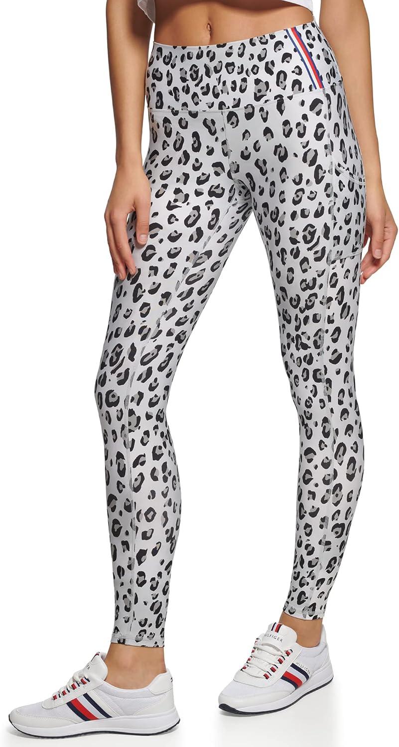imageTommy Hilfiger Womens Printed High Rise Performance LeggingPearl Grey Combo