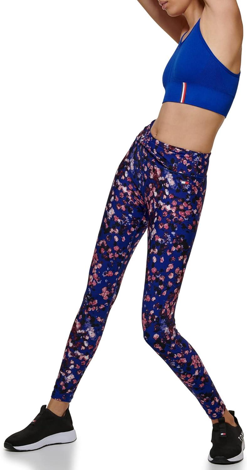 imageTommy Hilfiger Womens Printed High Rise Performance LeggingRoyal Blue