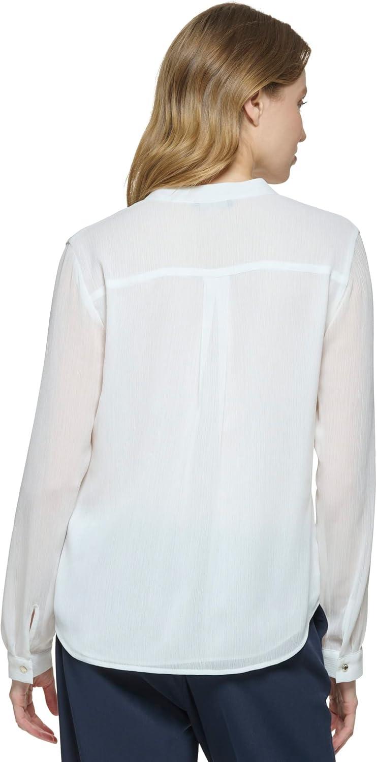 imageTommy Hilfiger Womens Printed Long Sleeve Floral TopIvory