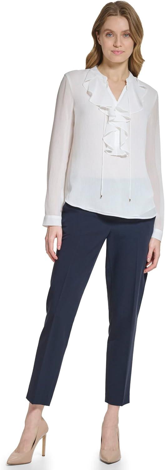 imageTommy Hilfiger Womens Printed Long Sleeve Floral TopIvory