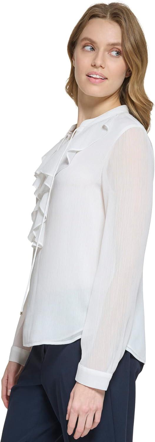 imageTommy Hilfiger Womens Printed Long Sleeve Floral TopIvory