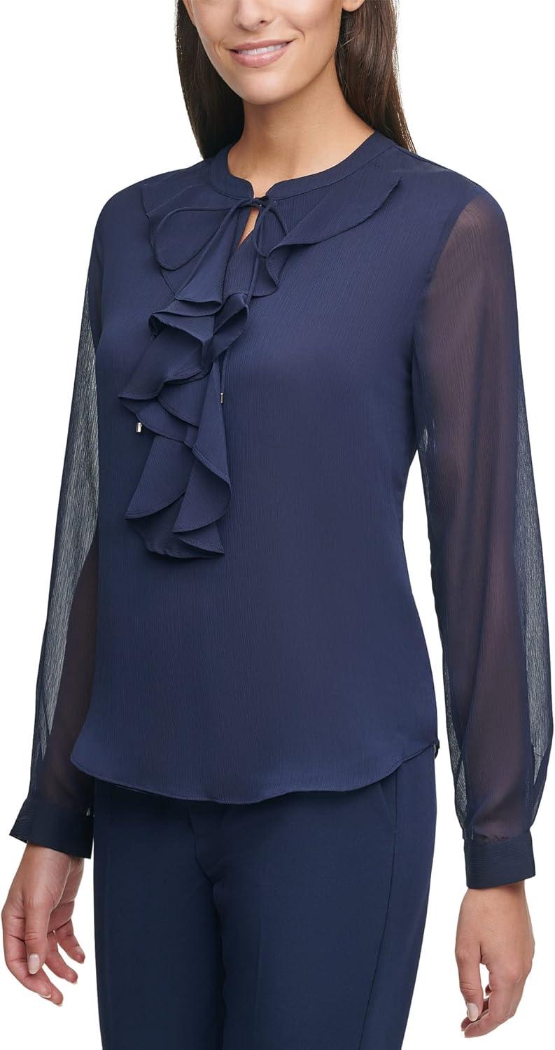 imageTommy Hilfiger Womens Printed Long Sleeve Floral TopMidnight
