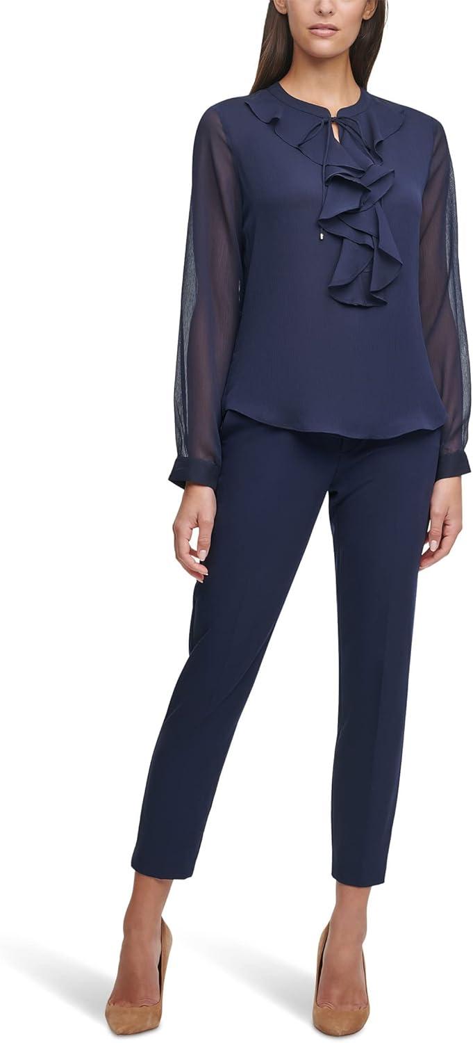 imageTommy Hilfiger Womens Printed Long Sleeve Floral TopMidnight