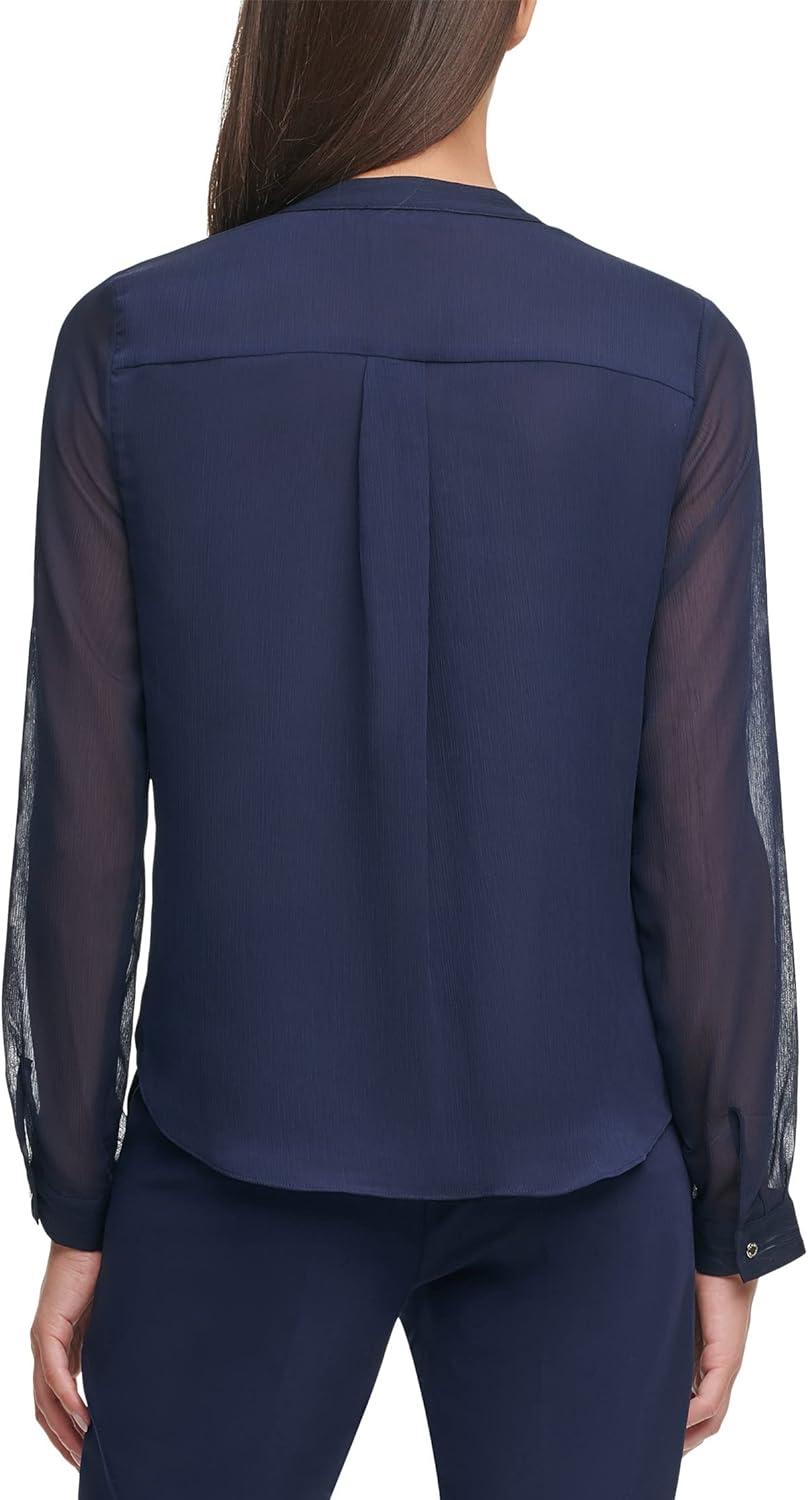 imageTommy Hilfiger Womens Printed Long Sleeve Floral TopMidnight