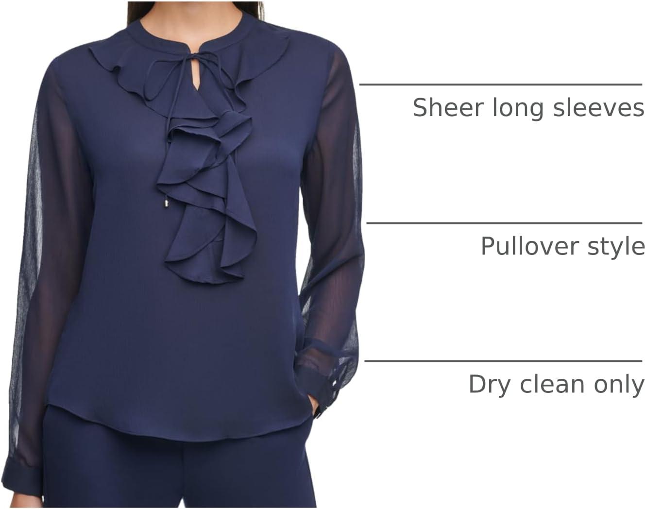 imageTommy Hilfiger Womens Printed Long Sleeve Floral TopMidnight