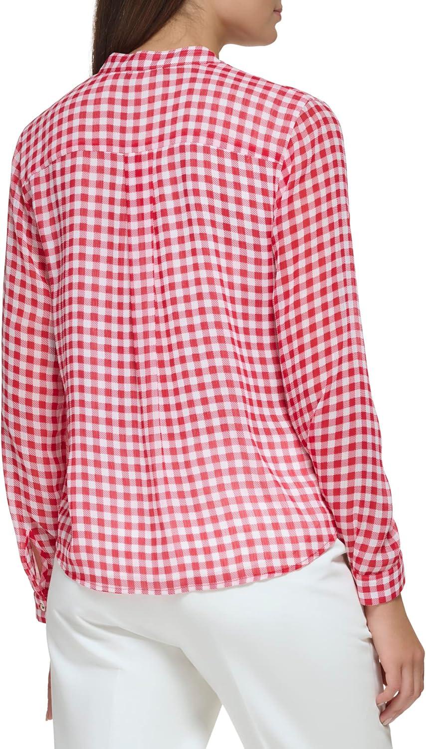 imageTommy Hilfiger Womens Printed Long Sleeve Floral TopScarletIvory
