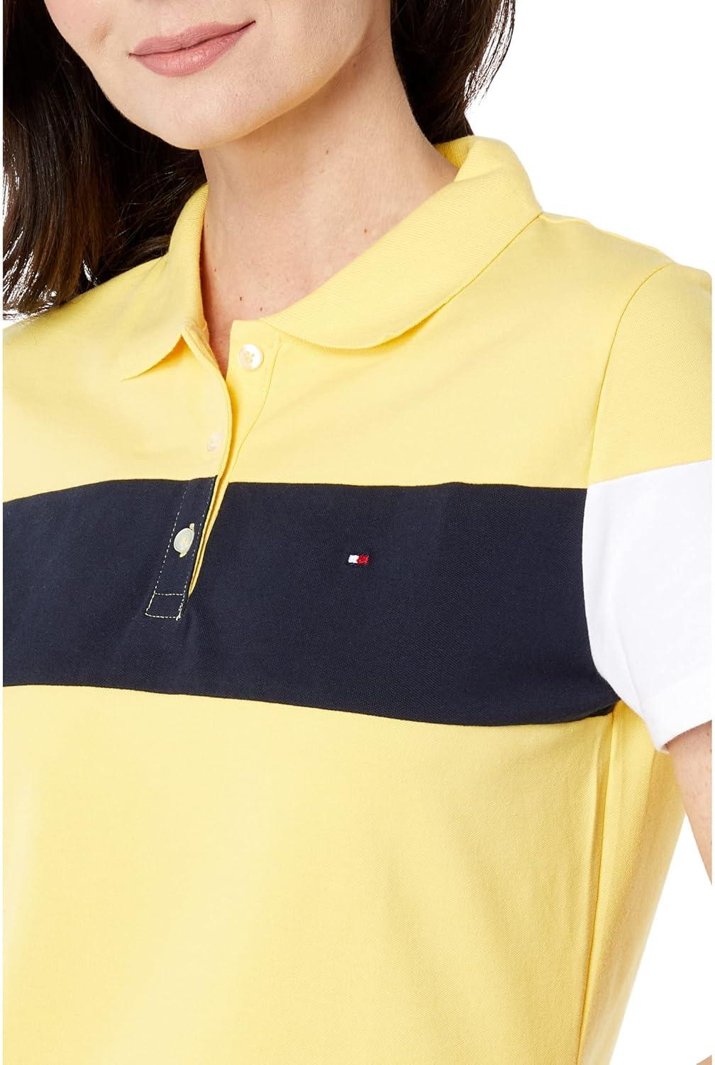 imageTommy Hilfiger Womens Short Sleeve Collared Polo DressSnapdragon