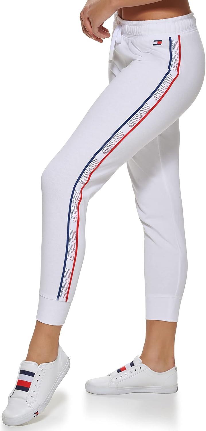 imageTommy Hilfiger Womens Side Stripe Drawstring Waistband JoggerWinter White