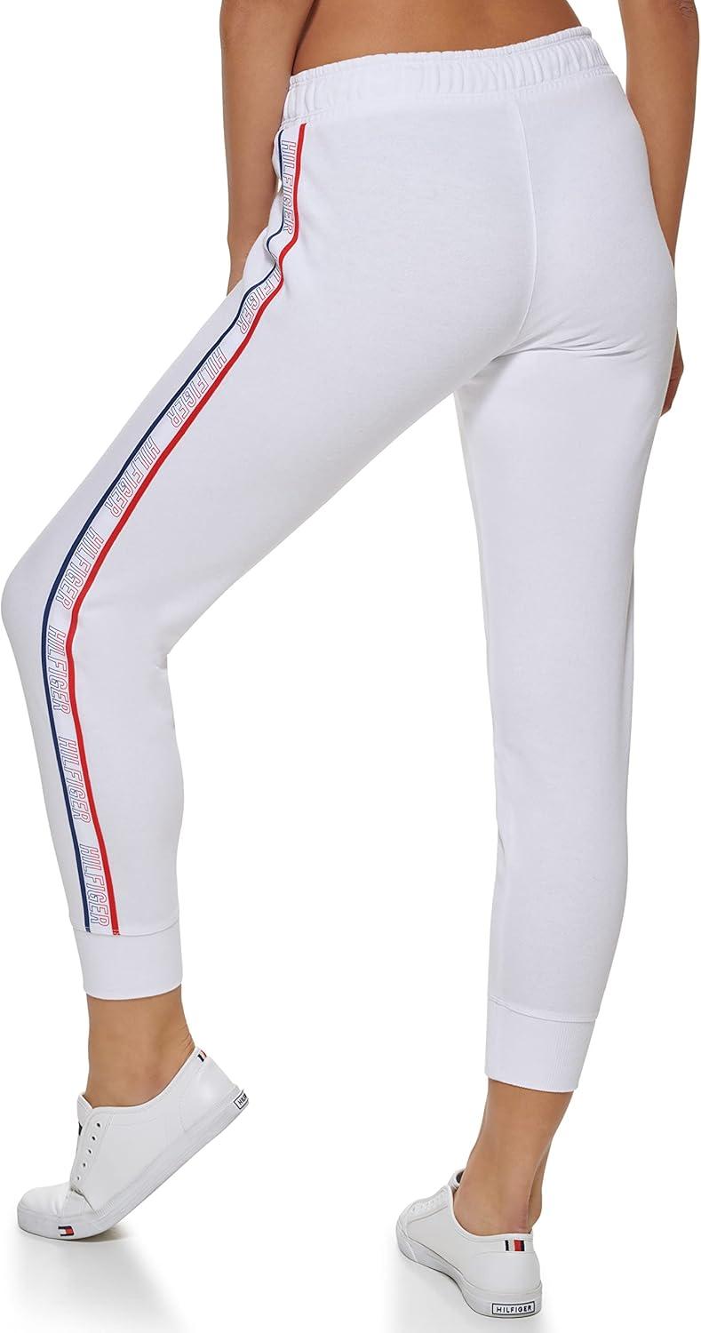 imageTommy Hilfiger Womens Side Stripe Drawstring Waistband JoggerWinter White